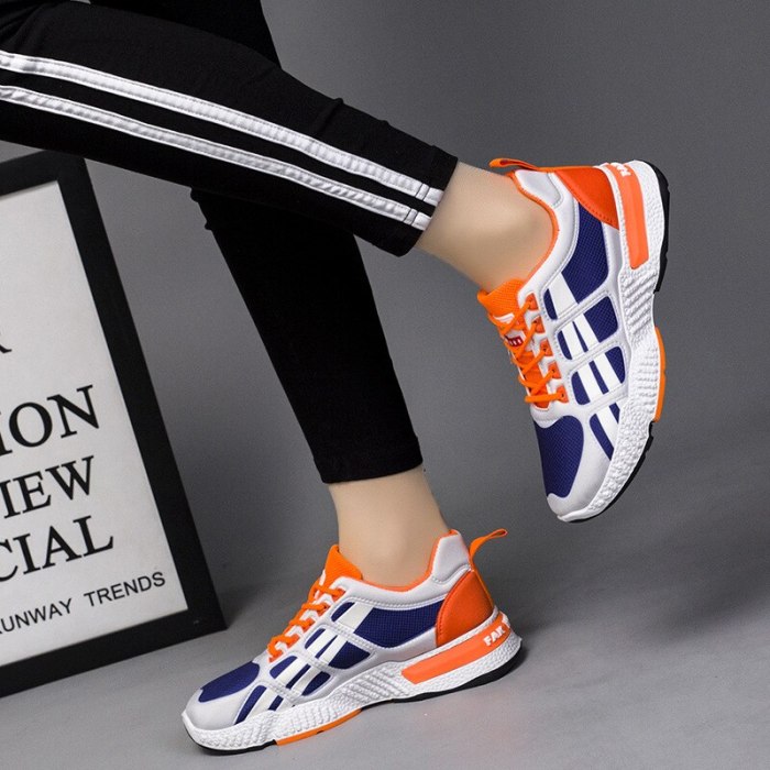 Breathable Comfortable Non-slip Front Lacing Mesh Sneakers