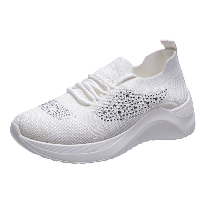 White Sneakers Women Vulcanized Shoes Lace-up Rubber Flat Shoes