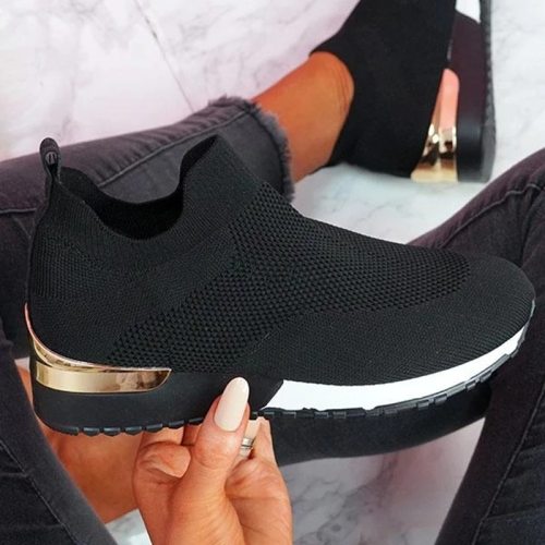 Rimocy Breathable Mesh Platform Sneakers Women Light Flat Heel Running Walking Shoes Woman White Slip on Casual Vulcanize Shoes