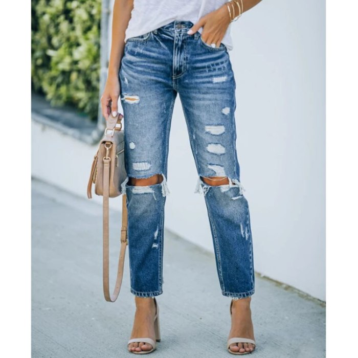 2021 autumn women's jeans straight-leg pants mid-waist street hipster denim blue washed light-colored pants