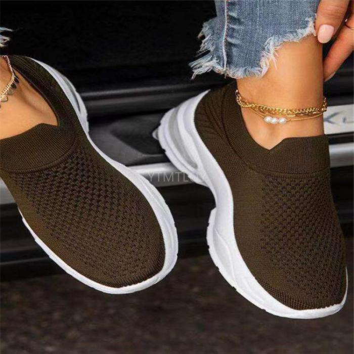 Woman Sneakers 2021 Shoes Vulcanized Female Walking Mesh Flat Anti-Slip Breathable Light New Zapatos Plataforma Mujer