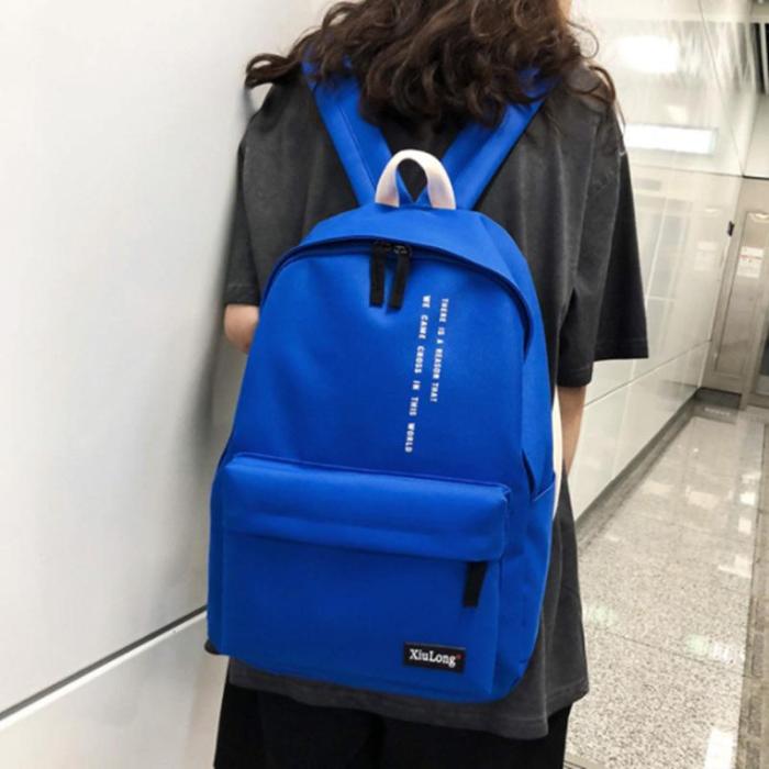 Women Solid Color School Bag Fashion Travel Backpack