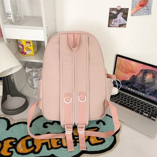 Kawaii Waterproof Nylon Multi-pocket Strap School Bag