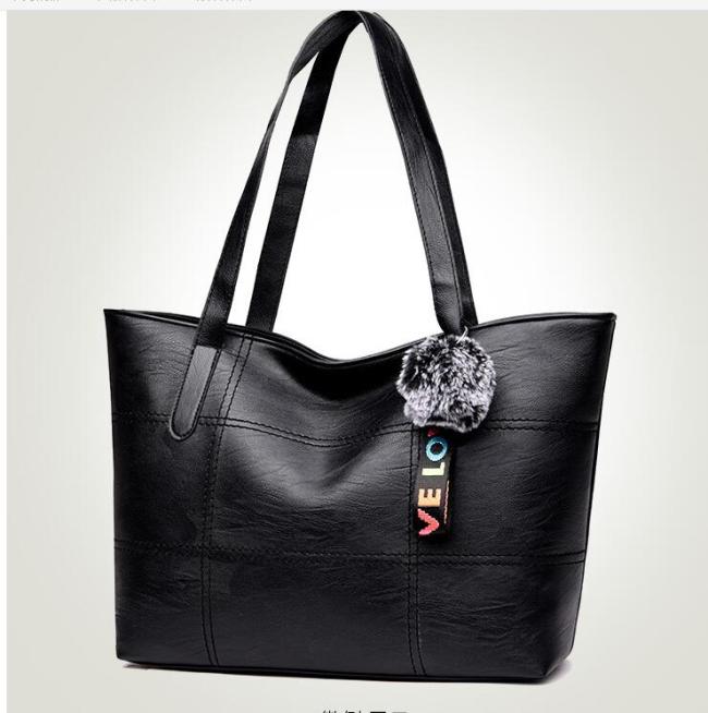 New women's bag large capacity Pu soft leather handbag fashion wild lady bag