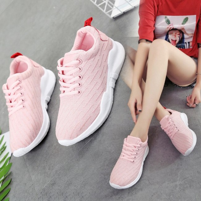 Spring and Autumn New Female Shoes Student Korean Breathable Casual Running Shoes Comfortable Flying Shoes