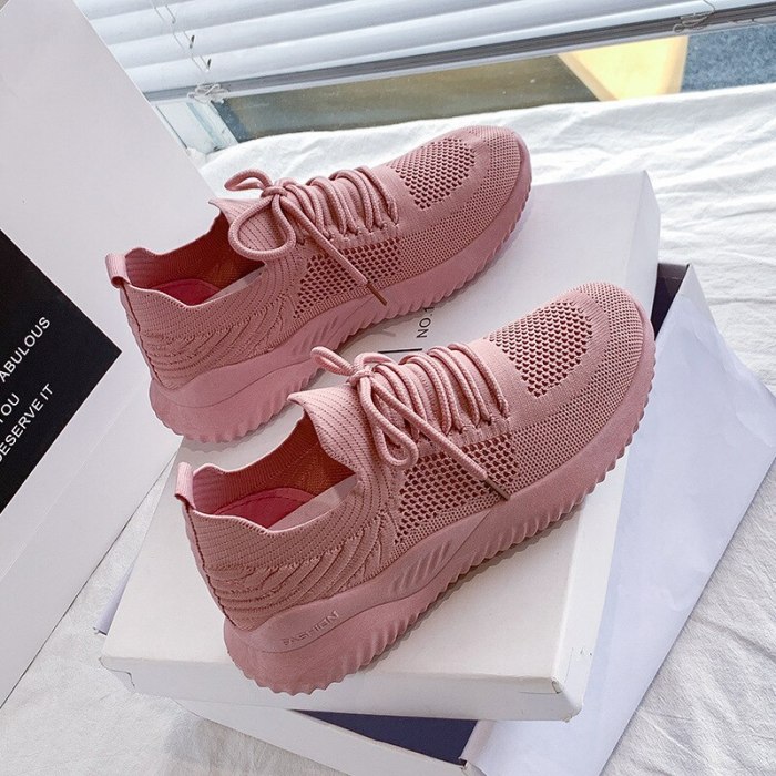Women Casual Shoes Fashion Breathable Walking Mesh Flat Shoes Summer Sneakers