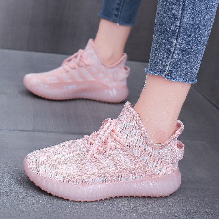Flying woven shoes women's new breathable students in spring and summer of 2021 Korean fashion sports shoes casual running shoes