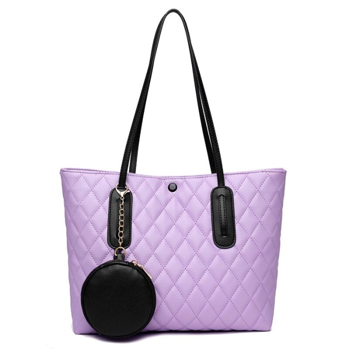 Temperament shoulder bag 2021 new fashion Joker leather texture rhombic large capacity tote bag handbag