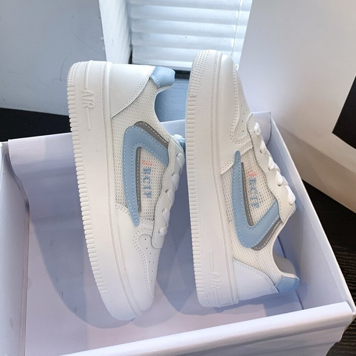 Summer New Little White Shoes Style Mesh Breathable Comfortable Casual Shoes Platform Heighten Female Sneakers