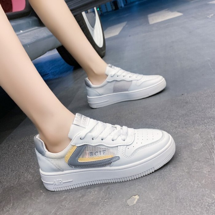 Summer New Little White Shoes Style Mesh Breathable Comfortable Casual Shoes Platform Heighten Female Sneakers