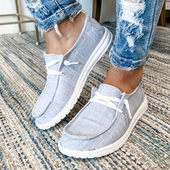 Summer Women Sneakers Canvas Shoes Fashion Vulcanize Flats Ladies Loafers Female Sports Shoes Casual Trainers