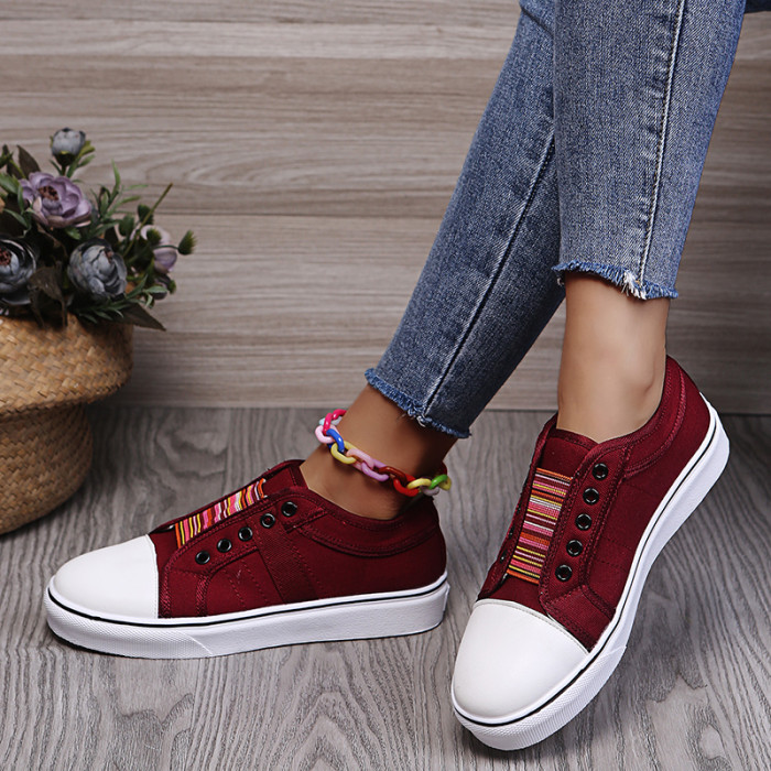 Women's Walk Vulcanize Shoes Comfortable Summer Breathable Ladies Boared Flats Shoe Leisure Canvas Sports Sneakers