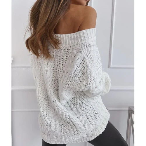 Women V Neck Hollow Out Ribbed Knitted Sweaters