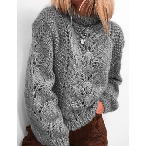 Women O Neck Hollow Out Sweater