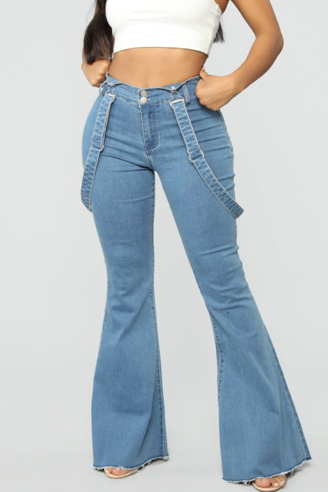 Flare Pants Women Long Denim Pants Skinny Flared High Waist Casual Slim Bell Jeans Bottoms Fashion Denim Jeans Trousers