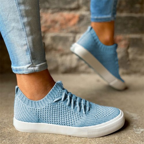 2021 Women Lace-up Sneakers Female Mesh Breathable Vulcanized Ladies Summer Casual Comfort Sport Shoes Fashion Footwear Big Size