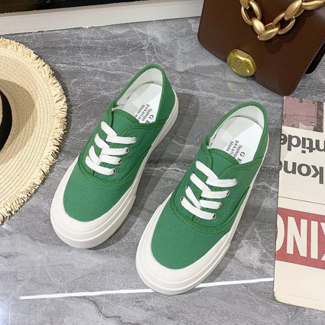 Women Shallow Canvas Shoes Teenagers Skateboard Sneakers 2022 New Spring Summer Flats All Match
