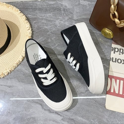 Women Shallow Canvas Shoes Teenagers Skateboard Sneakers 2022 New Spring Summer Flats All Match