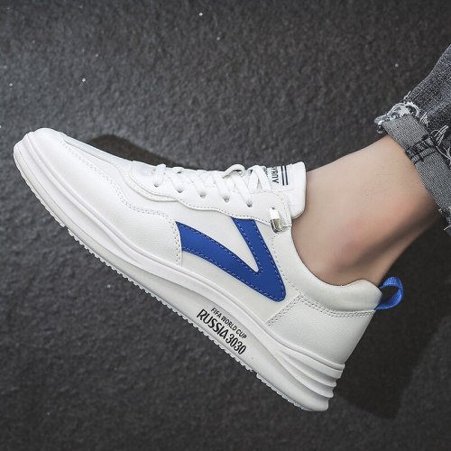 Men's shoes new lace up leather white shoes sports shoes men's fashion casual flat shoes driving shoes outdoor work shoes