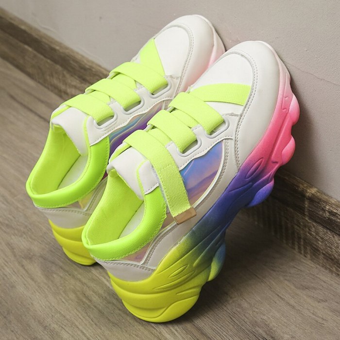 Womens Casual Breathable Thick Bottom Sneakers Ladies Sport Trainers Platform Running Shoes