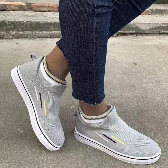 2021 Ladies Comfortable Footwear Female Running Shoes Sneakers Rainbow Color Vulcanized Women's Mesh Breathable Flat
