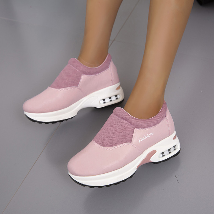 Women Sports Shoes 2021 New Autumn Winter Flats Loafers Slip-on Designer Platform Sneakers Wedges Running Casual Walking Shoes