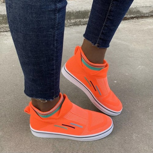 2021 Ladies Comfortable Footwear Female Running Shoes Sneakers Rainbow Color Vulcanized Women's Mesh Breathable Flat