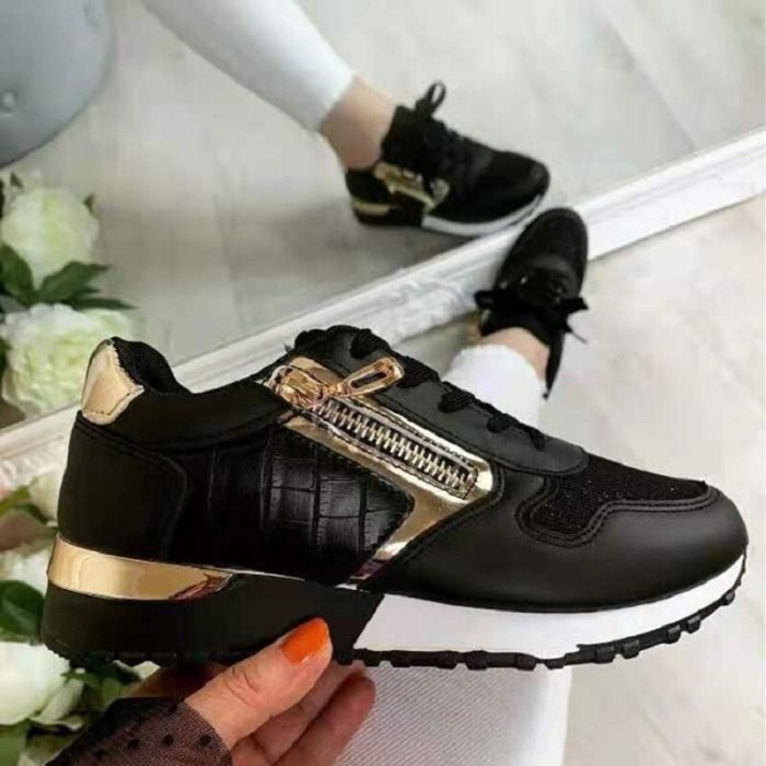 Women Sneakers Single Shoes Autumn Vulcanized Sneakers Loafers Wedge-Heel Platform Thick-soled Hollow Sports Shoes Zapatos Mujer
