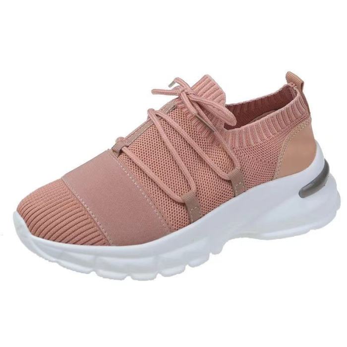 Women Summer Mesh Sneakers Height Increasing Air Cushion Shoes Woman Lady Girl Walking Lace-Up Running Sports Casual Tenis Shoes