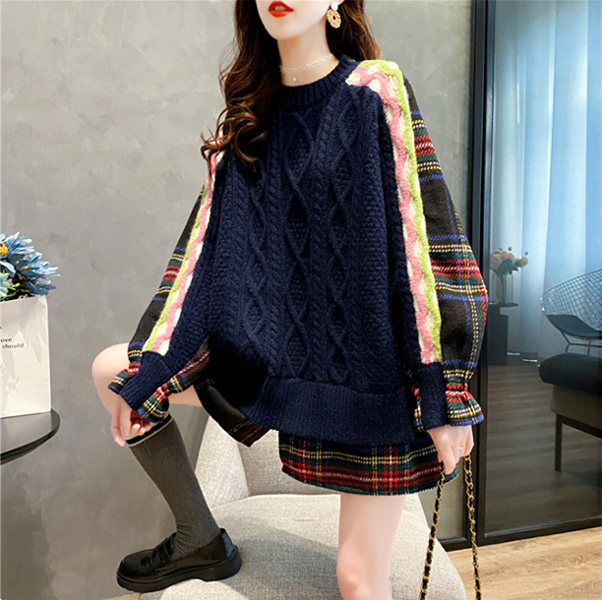 Women Loose Fake Two-Piece Knitted Sweaters