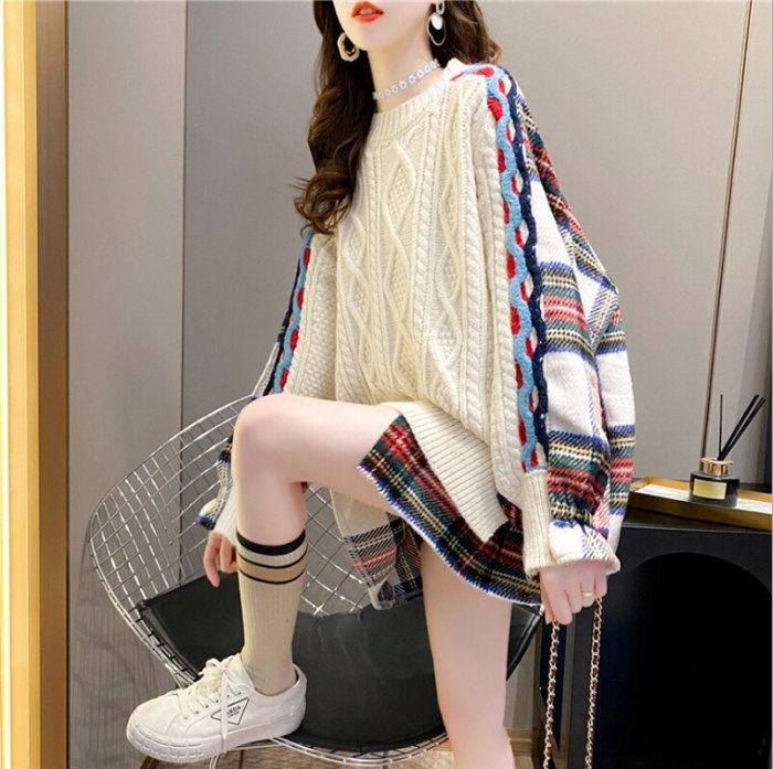 Women Loose Fake Two-Piece Knitted Sweaters