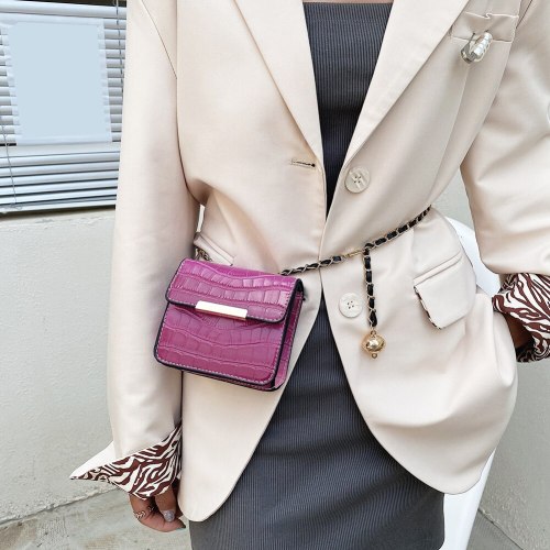 Fashion Women Stone Pattern Shoulder Crossbody Bags PU Leather Messenger Bag Casual Ladies Chain Gradient Color Mini Handbags