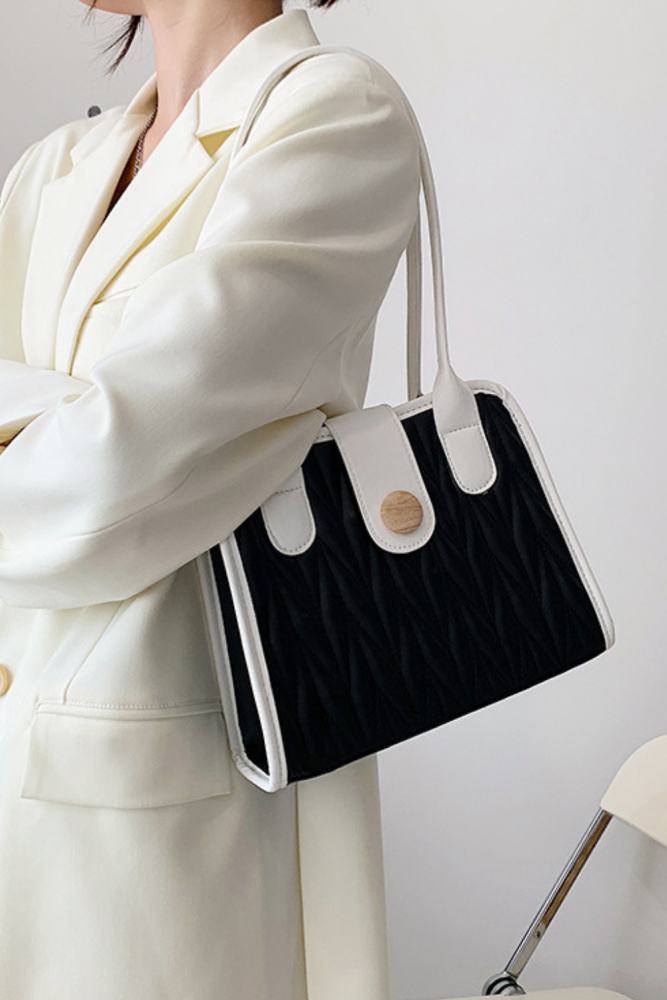 2021 Casual Soft PU Leather Shoulder Bag Mixed Color Zipper And Buckle Square Handbag For Women Designer Thread Bag