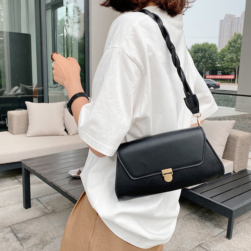 Fashion Women PU Leather Chain Shoulder Crossbody Messenger Bag Casual Ladies Solid Color Small Flap Purse Handbags