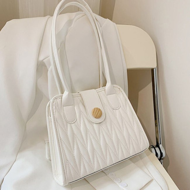 2021 Casual Soft PU Leather Shoulder Bag Mixed Color Zipper And Buckle Square Handbag For Women Designer Thread Bag