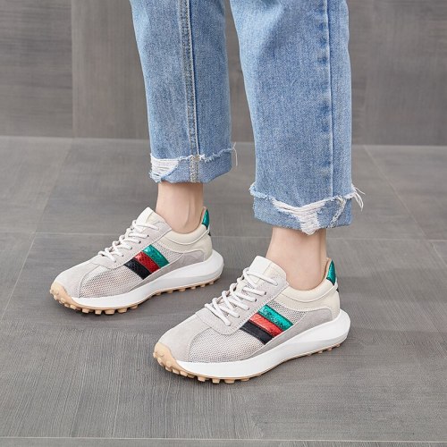 Women Casual Shoes Mesh Spring Woman Shoes Fashion White Sneakers Breathable Lace-Up Women Sneakers Platform Breathab Shoes