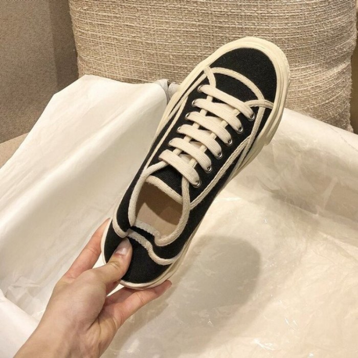 Women Shallow Canvas Shoes Teenagers Skateboard Sneakers Woman Spring Summer Flats  All Match