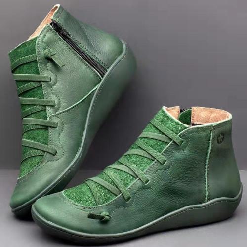 Retro Women Fashion Genuine Leather Ankle Boots