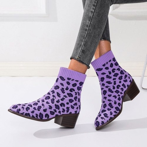Women's shoes new fashion gorgeous flying woven Martin boots soft soles comfortable non-slip socks shoes large shoes