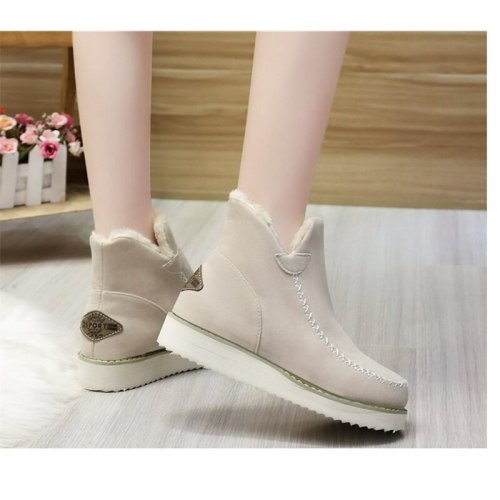 Plus Size Women's Shoes Winter 2021 New Style Women's Thick-soled Cotton Boots Solid Color Foot Warm Ankle Boots Women's  Boots