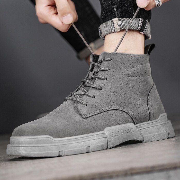 Men's Martin Boots Fashion Casual Sports High-top Tooling Boots High-quality British Style Male Trendy Shoes For Fall 2021 New