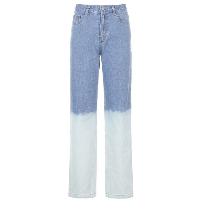 Tie Dye Jeans  Pants Big Pockets Trousers High Waist Denim Pants  Women Pants Streetwear Retro Cargo Pants New