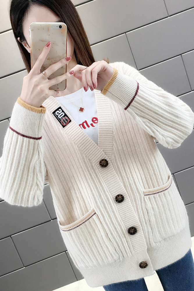 Women's Casual V-neck Knitted Cardigans