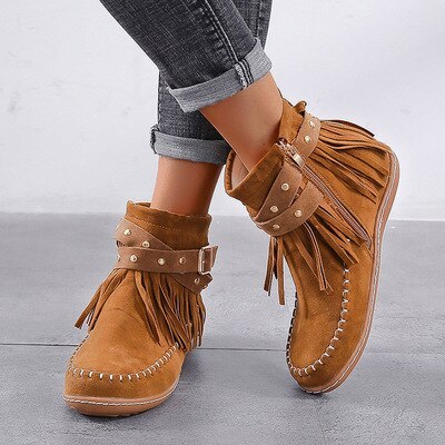 Autumn Side Zipper Round Boots