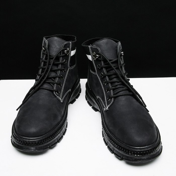 Men Basic Boots Men Autumn & Winter Fashion Shoes Men Design Leather Lace-Up Boots Male Comfy Classic Casual Ankle Men Boots