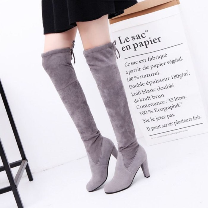 New Spring And Autumn And Winter Big Size Star With The Same Boots Over The Knee Was Thin High-heeled Thick Heel Boots Children