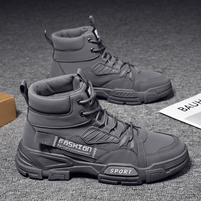 2021 New Winter Outdoor Hiking Boots for Men Fashion High Top Casual Shoes Artificial Leather for Leisure Army Boot