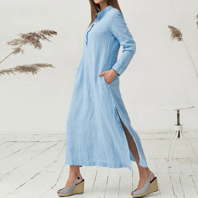 Women's Plus Size Cotton Maxi Dress