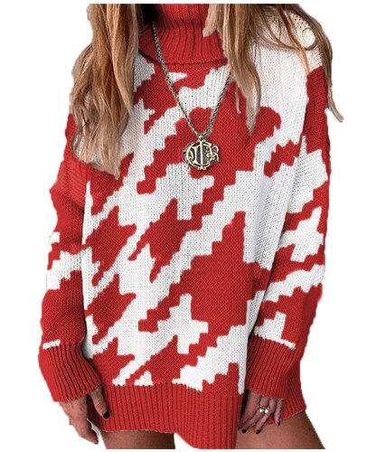 Women's Turtleneck  Casual Loose Knitted Sweaters
