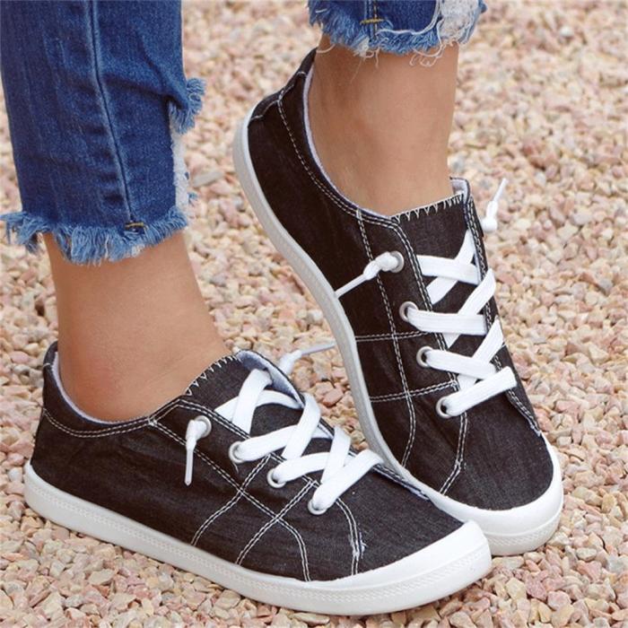 New Leopard Sneakers Women  Daily Lace Up Ladies Comfy Casual Canvas Shoes Home Outdoor Large-Sized Flats Female